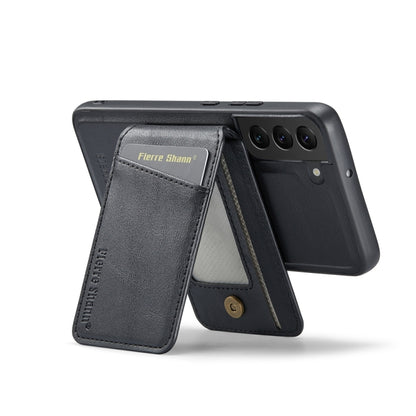 For Samsung Galaxy S22+ 5G Fierre Shann Cowhide Vertical Flip Magnetic Card Holder Phone Case(Black) - Galaxy S22+ 5G Cases by FIERRE SHANN | Online Shopping UK | buy2fix