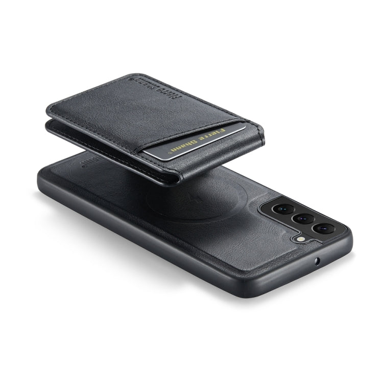 For Samsung Galaxy S22+ 5G Fierre Shann Cowhide Vertical Flip Magnetic Card Holder Phone Case(Black) - Galaxy S22+ 5G Cases by FIERRE SHANN | Online Shopping UK | buy2fix