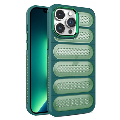 For iPhone 13 Pro Cooling Armor Translucent Mesh Breathable Phone Case(Green) by buy2fix