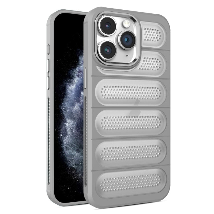 For iPhone 11 Pro Cooling Armor Translucent Mesh Breathable Phone Case(Grey) by buy2fix