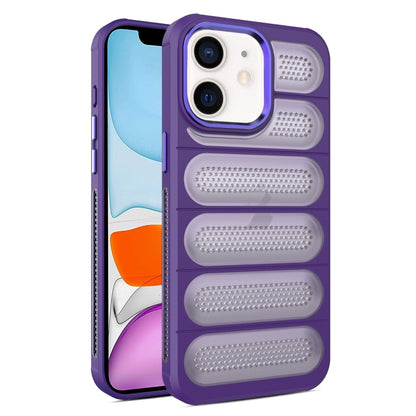 For iPhone 11 Cooling Armor Translucent Mesh Breathable Phone Case(Purple) by buy2fix