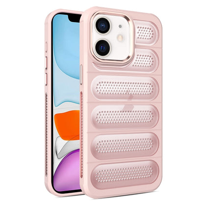 For iPhone 11 Cooling Armor Translucent Mesh Breathable Phone Case(Pink) by buy2fix