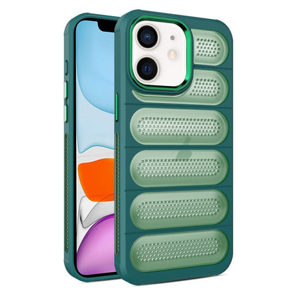 For iPhone 11 Cooling Armor Translucent Mesh Breathable Phone Case(Green) by buy2fix