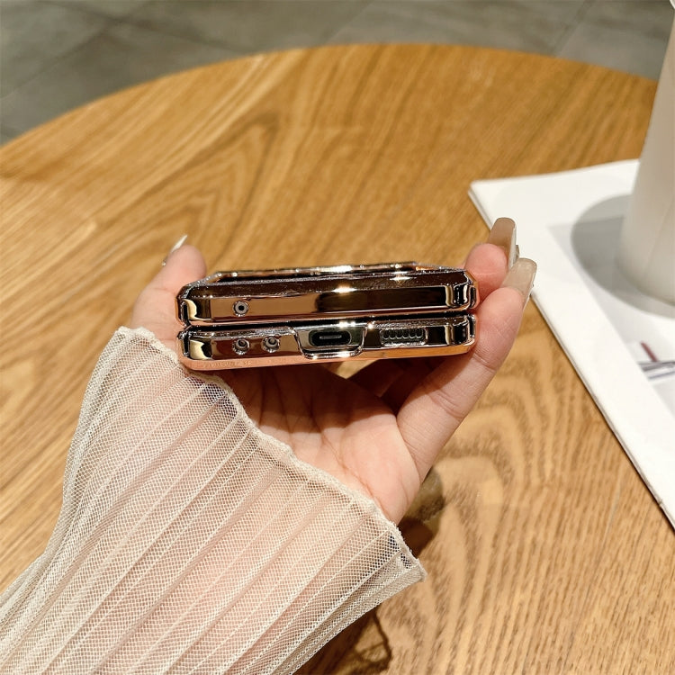 For Samsung Galaxy Z Flip5 5G Electroplated PC Starry Sky Glitter Shockproof Phone Case with Ring(Black) - Galaxy Z Flip5 Cases by buy2fix | Online Shopping UK | buy2fix