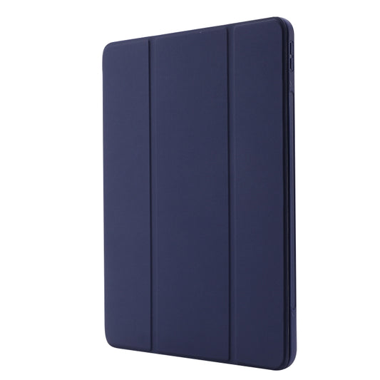For iPad Air 11 2025 / 2024 Skin Feel Tri-fold Leather Tablet Case with Pen Slot(Dark Blue) - iPad Air 11 2025 / 2024 Cases by buy2fix | Online Shopping UK | buy2fix