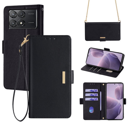 For Xiaomi Redmi K70 5G / K70 Pro 5G Crossbody Chain Leather Phone Case(Black) - Xiaomi Cases by buy2fix | Online Shopping UK | buy2fix