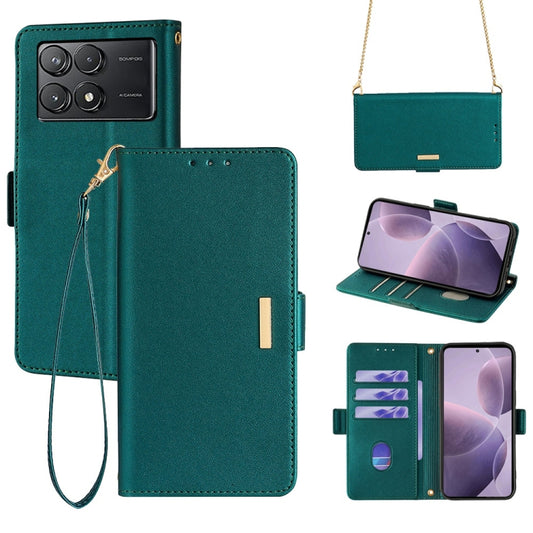 For Xiaomi Redmi K70 5G / K70 Pro 5G Crossbody Chain Leather Phone Case(Green) - Xiaomi Cases by buy2fix | Online Shopping UK | buy2fix