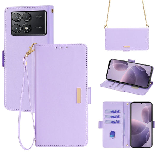 For Xiaomi Redmi K70 5G / K70 Pro 5G Crossbody Chain Leather Phone Case(Purple) - Xiaomi Cases by buy2fix | Online Shopping UK | buy2fix