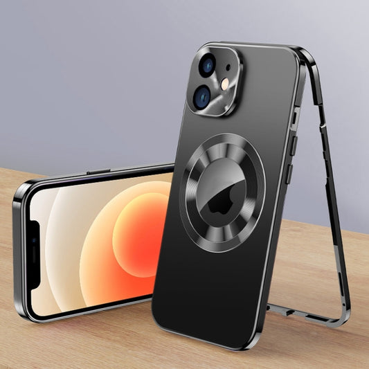 For iPhone 12 Magnetic HD Tempered Glass Phone Case(Black) - iPhone 12 mini Cases by buy2fix | Online Shopping UK | buy2fix
