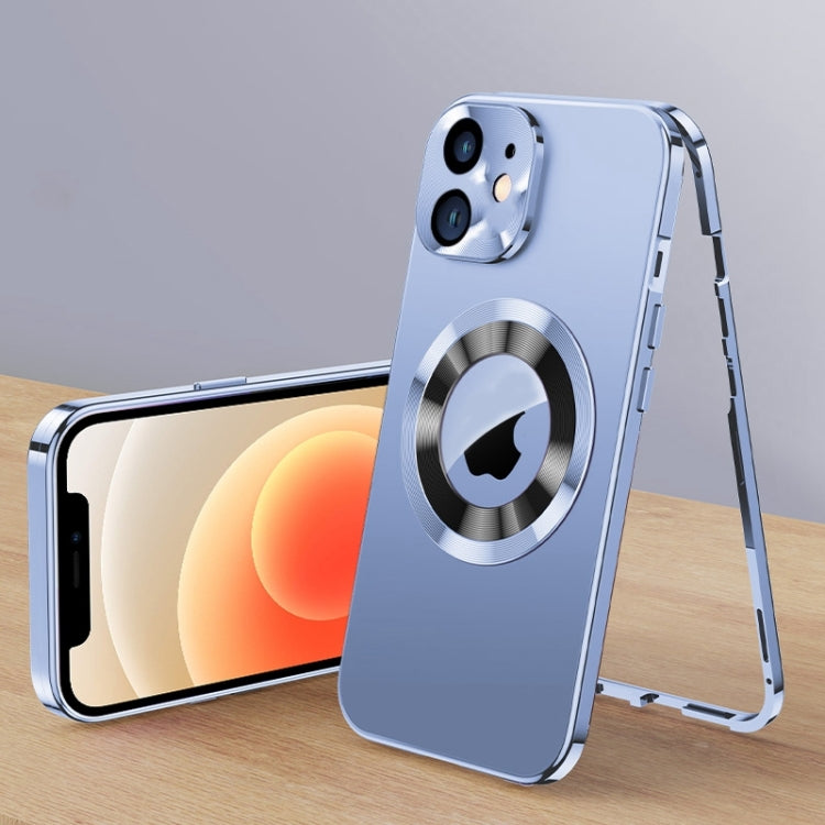 For iPhone 12 Magnetic HD Tempered Glass Phone Case(Sierra Blue) - iPhone 12 mini Cases by buy2fix | Online Shopping UK | buy2fix
