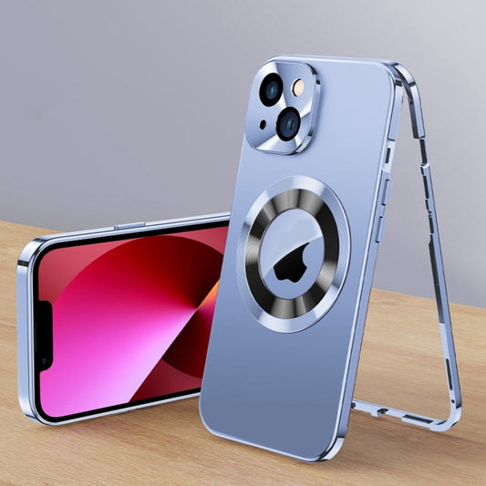 For iPhone 13 Magnetic HD Tempered Glass Phone Case(Sierra Blue) - iPhone 13 Cases by buy2fix | Online Shopping UK | buy2fix