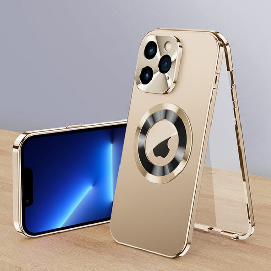 For iPhone 13 Pro Magnetic HD Tempered Glass Phone Case(Gold) - iPhone 13 Pro Cases by buy2fix | Online Shopping UK | buy2fix