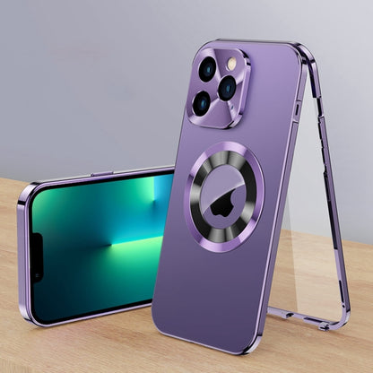 For iPhone 13 Pro Max Magnetic HD Tempered Glass Phone Case(Purple) - iPhone 13 Pro Max Cases by buy2fix | Online Shopping UK | buy2fix
