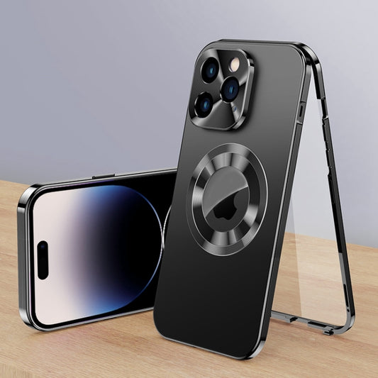 For iPhone 14 Pro Max Magnetic HD Tempered Glass Phone Case(Black) - iPhone 14 Pro Max Cases by buy2fix | Online Shopping UK | buy2fix