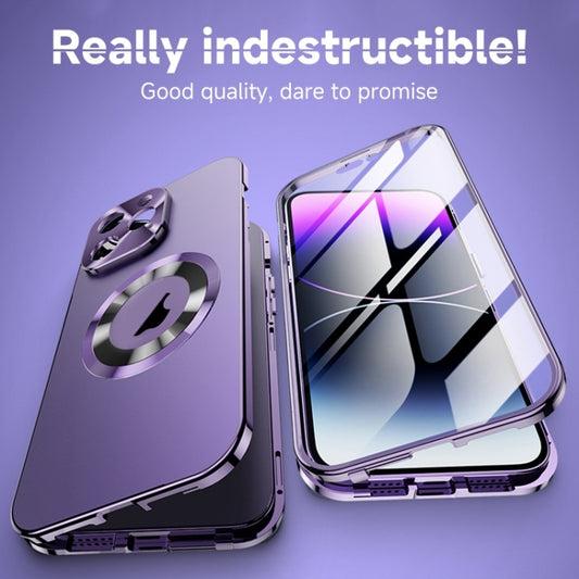 For iPhone 15 Pro Magnetic HD Tempered Glass Phone Case(Silver) - iPhone 15 Pro Cases by buy2fix | Online Shopping UK | buy2fix