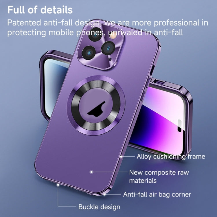 For iPhone 15 Pro Max Magnetic HD Tempered Glass Phone Case(Titanium) - iPhone 15 Pro Max Cases by buy2fix | Online Shopping UK | buy2fix
