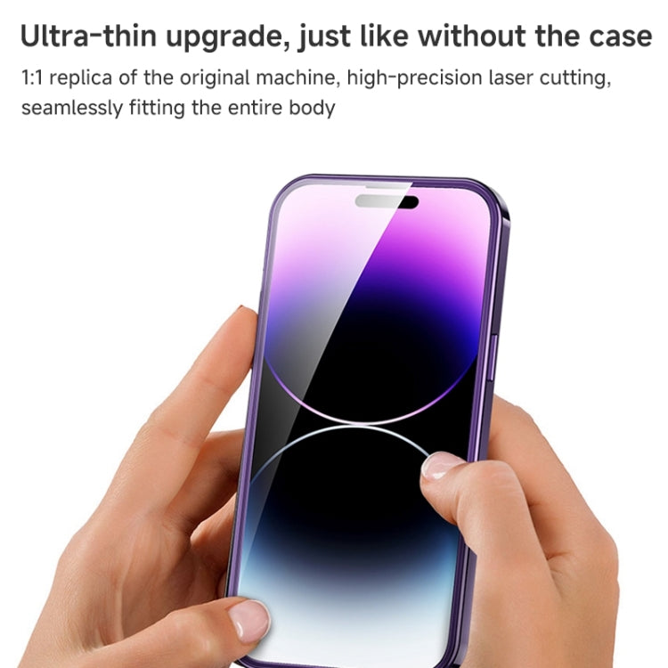For iPhone 15 Pro Max Magnetic HD Tempered Glass Phone Case(Silver) - iPhone 15 Pro Max Cases by buy2fix | Online Shopping UK | buy2fix
