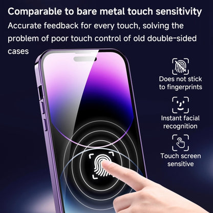 For iPhone 15 Pro Max Magnetic HD Tempered Glass Phone Case(Dark Blue) - iPhone 15 Pro Max Cases by buy2fix | Online Shopping UK | buy2fix