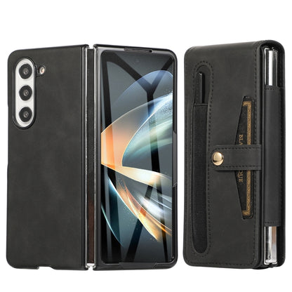 For Samsung Galaxy Z Fold5 5G PC Foldable Shockproof Leather Phone Case with Stylus(Black) - Galaxy Z Fold5 Cases by buy2fix | Online Shopping UK | buy2fix