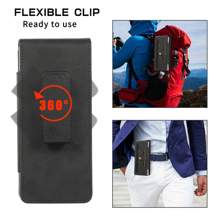 For Samsung Galaxy Z Fold5 5G PC Foldable Shockproof Leather Phone Case with Stylus(Black) - Galaxy Z Fold5 Cases by buy2fix | Online Shopping UK | buy2fix