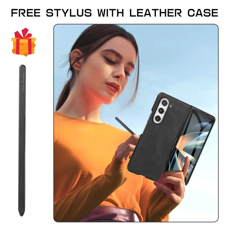 For Samsung Galaxy Z Fold5 5G PC Foldable Shockproof Leather Phone Case with Stylus(Black) - Galaxy Z Fold5 Cases by buy2fix | Online Shopping UK | buy2fix