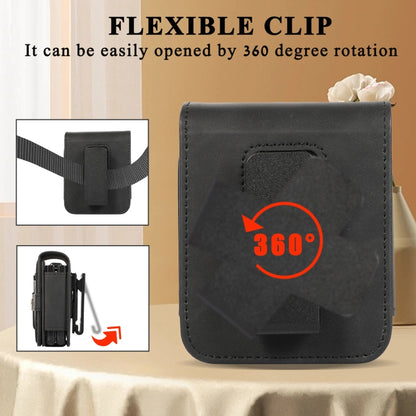 For Samsung Galaxy Z Flip5 5G PC Foldable Shockproof Leather Phone Case with Stylus(Black) - Galaxy Z Flip5 Cases by buy2fix | Online Shopping UK | buy2fix