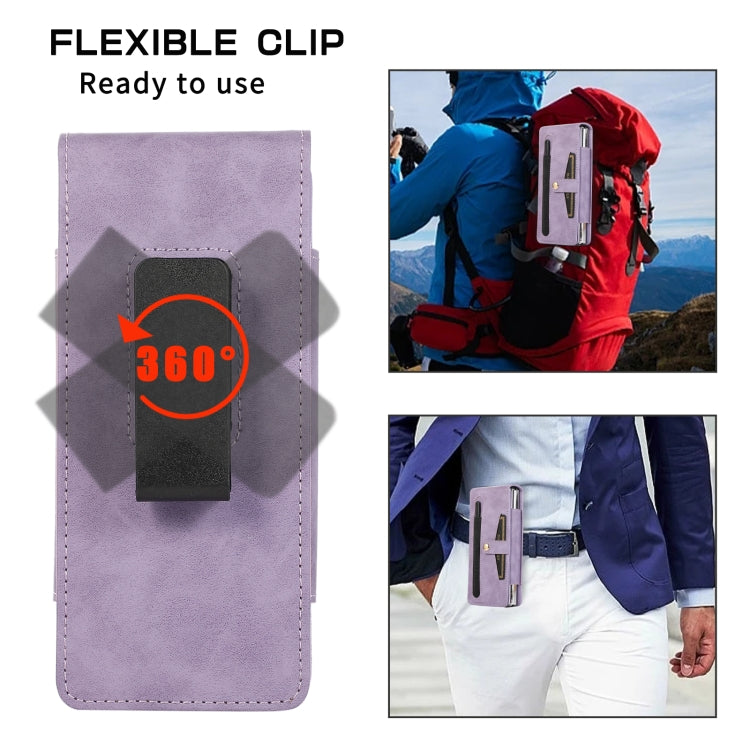 For Samsung Galaxy Z Fold4 5G PC Foldable Shockproof Leather Phone Case with Stylus(Purple) - Galaxy Z Fold4 5G Cases by buy2fix | Online Shopping UK | buy2fix