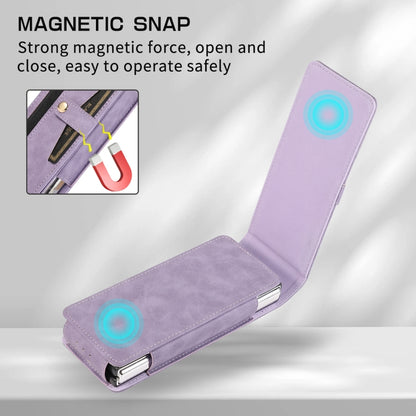 For Samsung Galaxy Z Fold2 5G PC Foldable Shockproof Leather Phone Case with Stylus(Purple) - Galaxy Phone Cases by buy2fix | Online Shopping UK | buy2fix