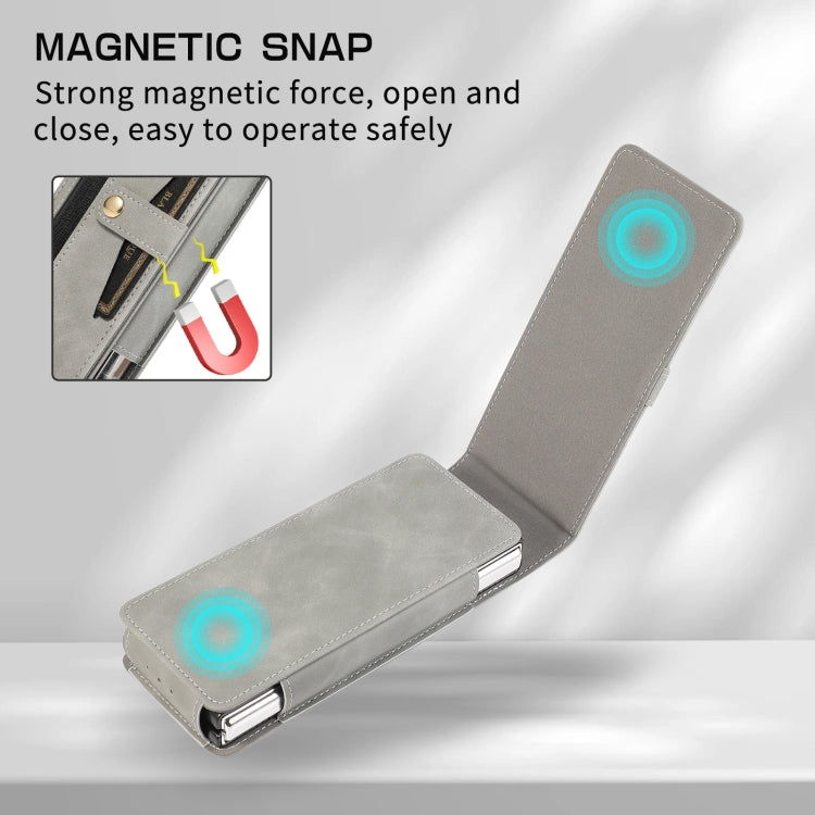 For Samsung Galaxy Z Fold2 5G PC Foldable Shockproof Leather Phone Case with Stylus(Grey) - Galaxy Phone Cases by buy2fix | Online Shopping UK | buy2fix