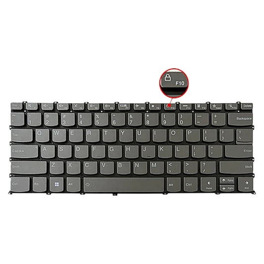 For Lenovo IdeaPad 5 / Yoga Slim 7 Pro  US Version Laptop Backlight Keyboard, F10 Key with Lock Icon(Grey) - Lenovo Spare Parts by buy2fix | Online Shopping UK | buy2fix