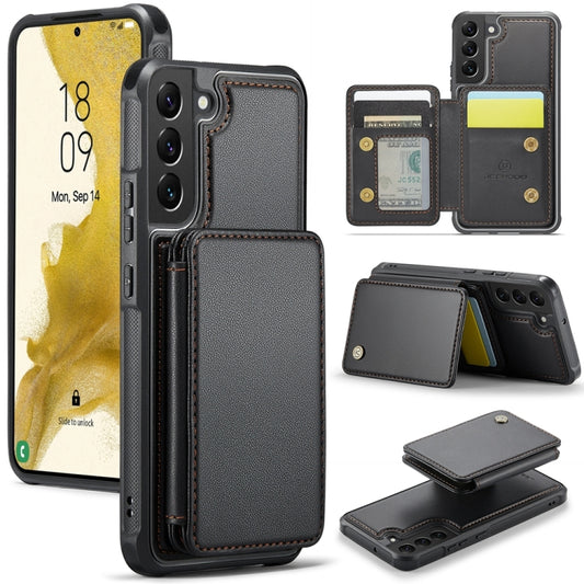 For Samsung Galaxy S22 5G JEEHOOD J05 Business Magnetic Style RFID Leather Phone Case(Black) - Galaxy S22 5G Cases by JEEHOOD | Online Shopping UK | buy2fix