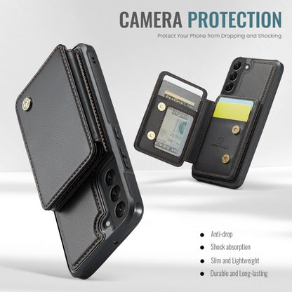 For Samsung Galaxy S22 5G JEEHOOD J05 Business Magnetic Style RFID Leather Phone Case(Black) - Galaxy S22 5G Cases by JEEHOOD | Online Shopping UK | buy2fix