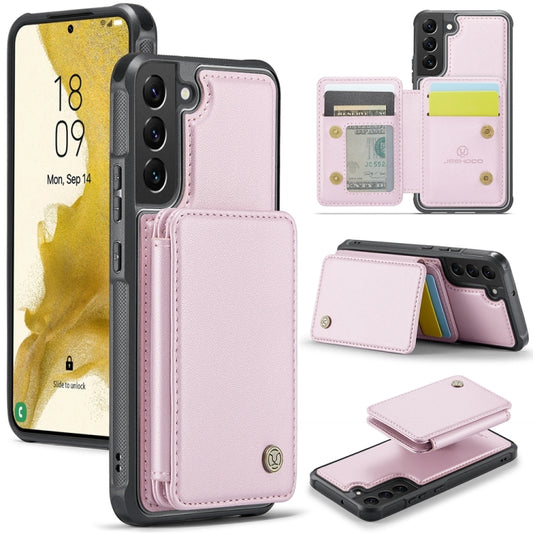 For Samsung Galaxy S22 5G JEEHOOD J05 Business Magnetic Style RFID Leather Phone Case(Pink) - Galaxy S22 5G Cases by JEEHOOD | Online Shopping UK | buy2fix