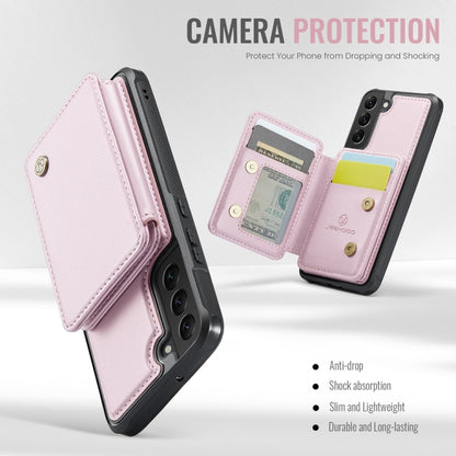For Samsung Galaxy S22 5G JEEHOOD J05 Business Magnetic Style RFID Leather Phone Case(Pink) - Galaxy S22 5G Cases by JEEHOOD | Online Shopping UK | buy2fix