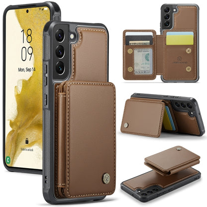 For Samsung Galaxy S22 5G JEEHOOD J05 Business Magnetic Style RFID Leather Phone Case(Brown) - Galaxy S22 5G Cases by JEEHOOD | Online Shopping UK | buy2fix