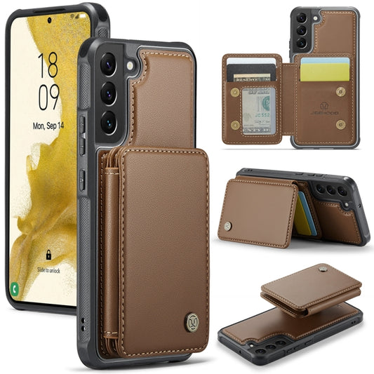 For Samsung Galaxy S22 5G JEEHOOD J05 Business Magnetic Style RFID Leather Phone Case(Brown) - Galaxy S22 5G Cases by JEEHOOD | Online Shopping UK | buy2fix