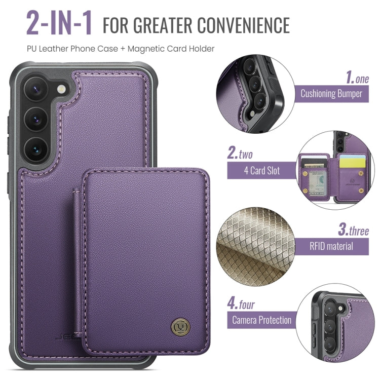 For Samsung Galaxy S23+ 5G JEEHOOD J05 Business Magnetic Style RFID Leather Phone Case(Purple) - Galaxy S23+ 5G Cases by JEEHOOD | Online Shopping UK | buy2fix