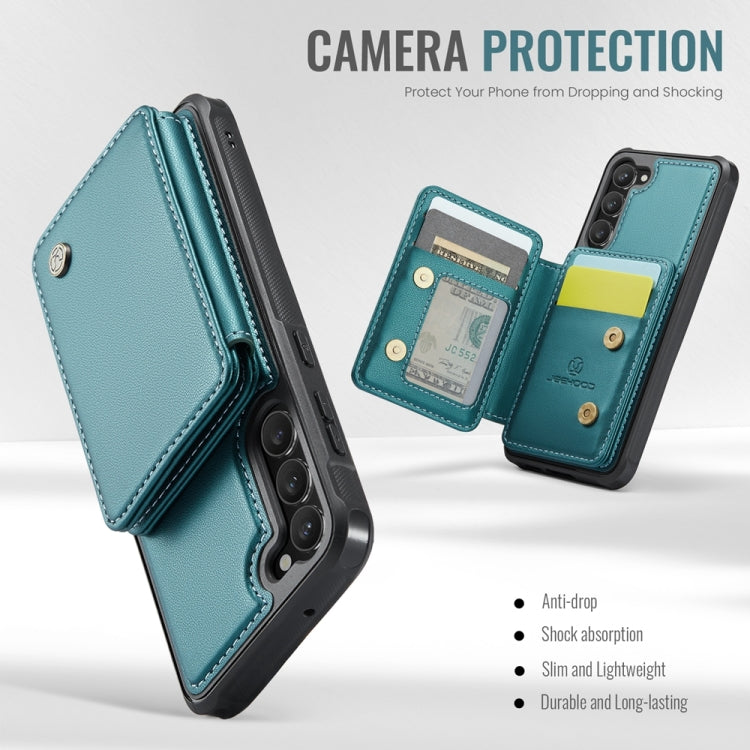 For Samsung Galaxy S23+ 5G JEEHOOD J05 Business Magnetic Style RFID Leather Phone Case(Blue Green) - Galaxy S23+ 5G Cases by JEEHOOD | Online Shopping UK | buy2fix