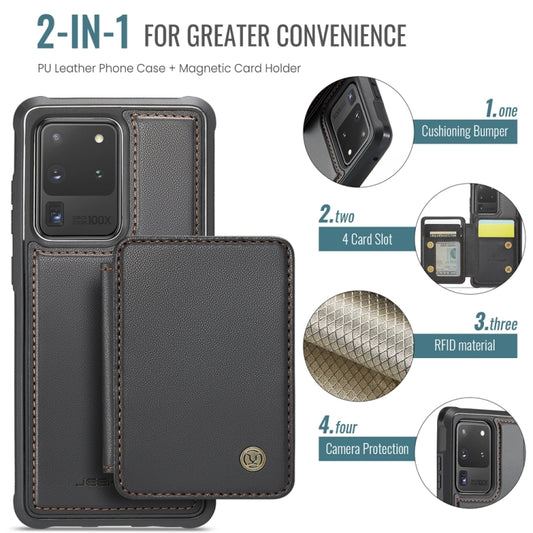 For Samsung Galaxy S20 Ultra 5G JEEHOOD J05 Business Magnetic Style RFID Leather Phone Case(Black) - Galaxy Phone Cases by JEEHOOD | Online Shopping UK | buy2fix