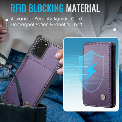 For Samsung Galaxy S20+ 5G JEEHOOD J05 Business Magnetic Style RFID Leather Phone Case(Purple) - Galaxy Phone Cases by JEEHOOD | Online Shopping UK | buy2fix