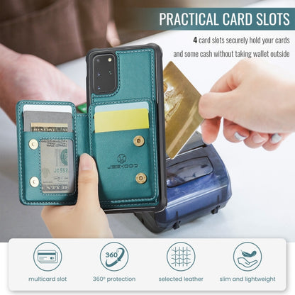 For Samsung Galaxy S20+ 5G JEEHOOD J05 Business Magnetic Style RFID Leather Phone Case(Blue Green) - Galaxy Phone Cases by JEEHOOD | Online Shopping UK | buy2fix