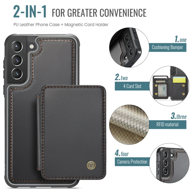 For Samsung Galaxy S21 5G JEEHOOD J05 Business Magnetic Style RFID Leather Phone Case(Black) - Galaxy S21 5G Cases by JEEHOOD | Online Shopping UK | buy2fix