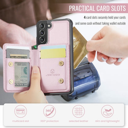 For Samsung Galaxy S21 5G JEEHOOD J05 Business Magnetic Style RFID Leather Phone Case(Pink) - Galaxy S21 5G Cases by JEEHOOD | Online Shopping UK | buy2fix