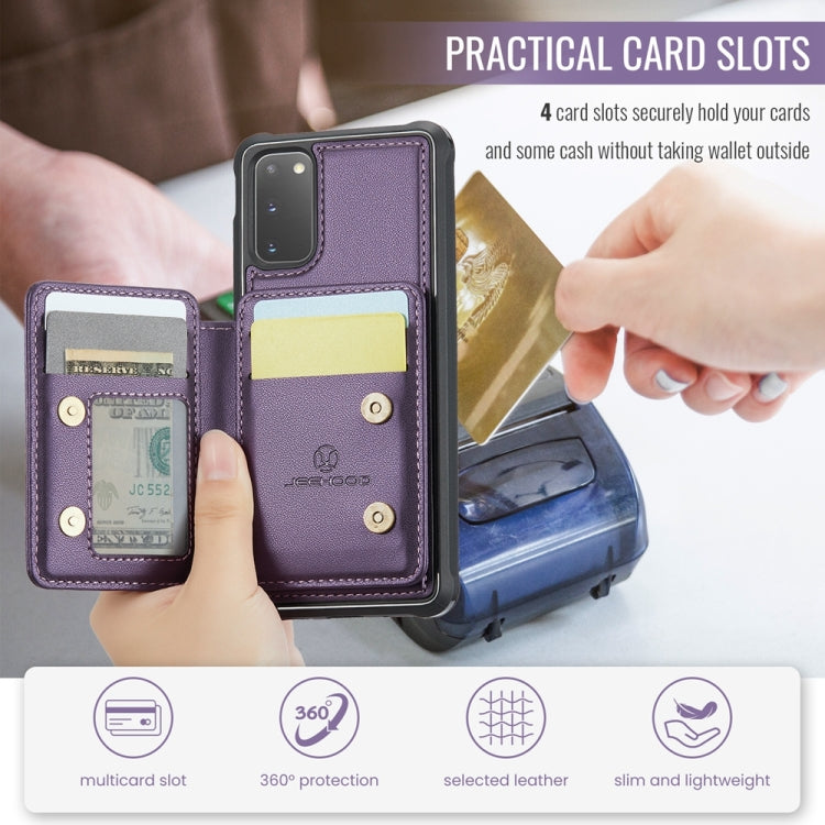 For Samsung Galaxy S20 5G JEEHOOD J05 Business Magnetic Style RFID Leather Phone Case(Purple) - Galaxy Phone Cases by JEEHOOD | Online Shopping UK | buy2fix