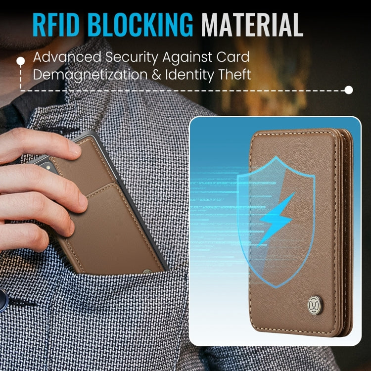 For Samsung Galaxy S20 5G JEEHOOD J05 Business Magnetic Style RFID Leather Phone Case(Brown) - Galaxy Phone Cases by JEEHOOD | Online Shopping UK | buy2fix