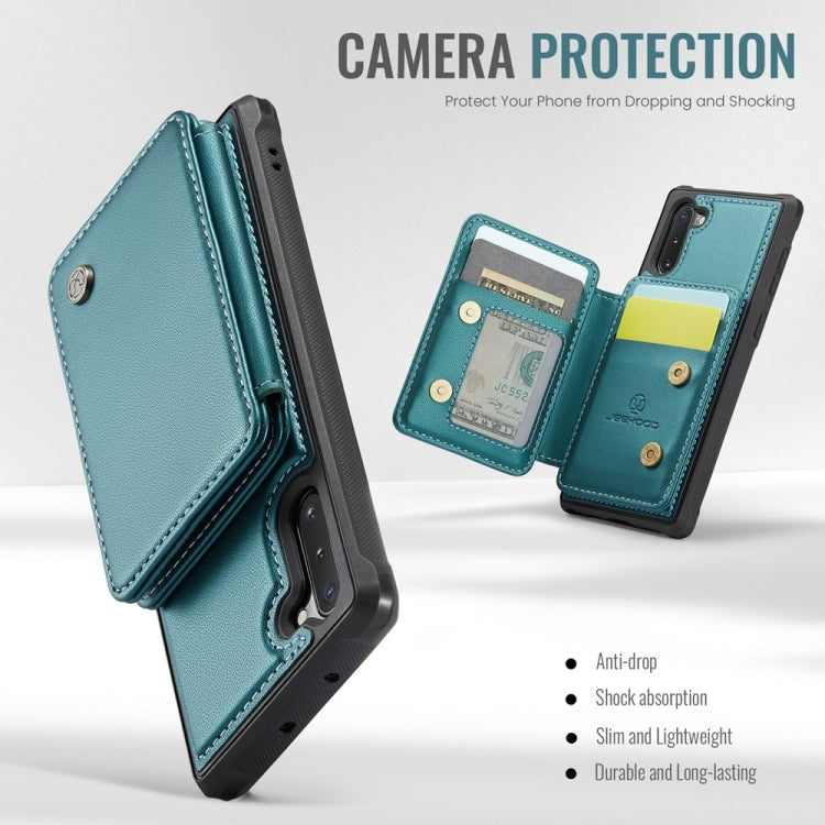 For Samsung Galaxy Note10 5G JEEHOOD J05 Business Magnetic Style RFID Leather Phone Case(Blue Green) - Galaxy Phone Cases by JEEHOOD | Online Shopping UK | buy2fix