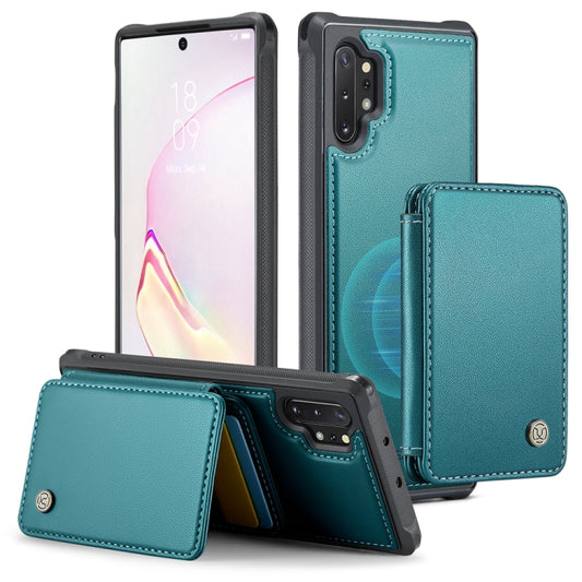 For Samsung Galaxy Note10+ 5G JEEHOOD J05 Business Magnetic Style RFID Leather Phone Case(Blue Green) - Galaxy Phone Cases by JEEHOOD | Online Shopping UK | buy2fix