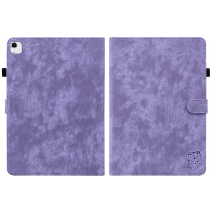 For iPad Air 13 2025 / 2024 Embossed Tiger Pattern Leather Tablet Case(Purple) - iPad Air 13 2025 / 2024 Cases by buy2fix | Online Shopping UK | buy2fix