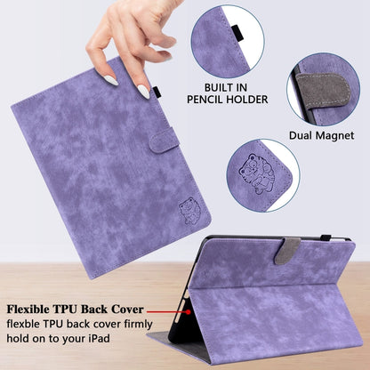 For iPad Air 13 2025 / 2024 Embossed Tiger Pattern Leather Tablet Case(Purple) - iPad Air 13 2025 / 2024 Cases by buy2fix | Online Shopping UK | buy2fix