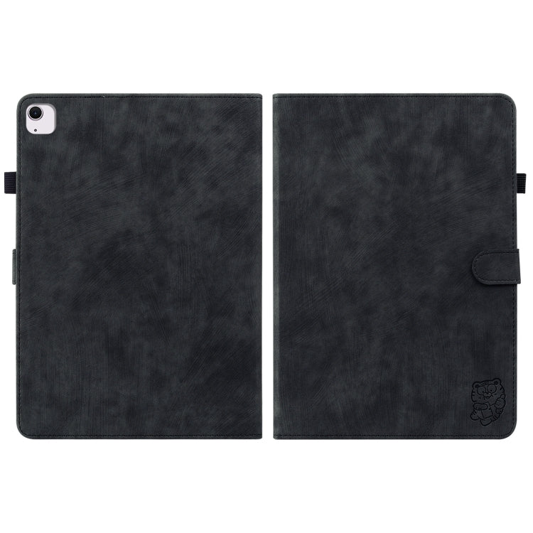 For iPad Air 11 2025 / 2024 Embossed Tiger Pattern Leather Tablet Case(Black) - iPad Air 11 2025 / 2024 Cases by buy2fix | Online Shopping UK | buy2fix